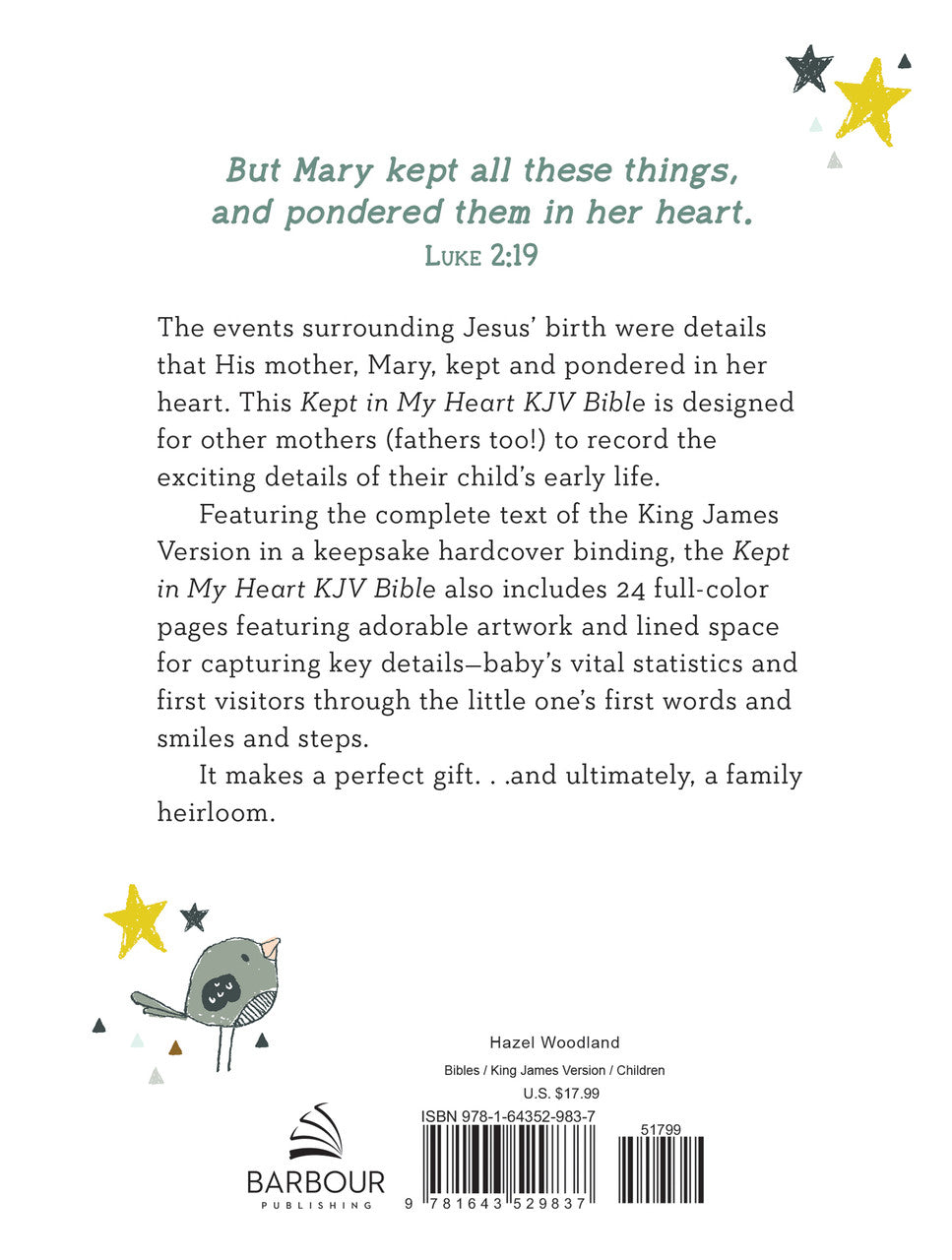 Kept in My Heart KJV Bible - A Keepsake for Baby - Hazel Woodland