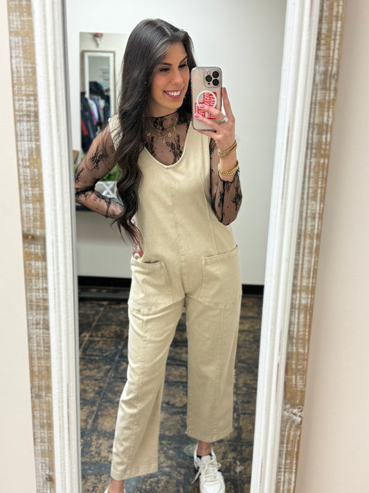 The Macklyn Jumpsuit - Sand Beige
