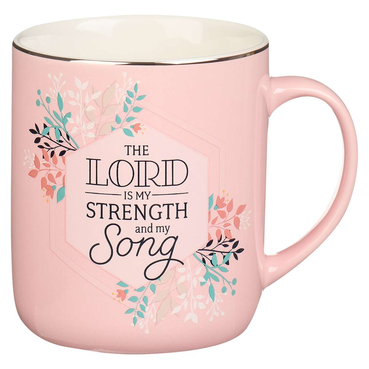 The Lord Is My Strength and My Song Pink Coffee Mug