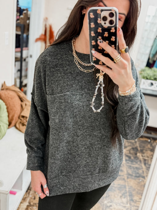 The Tangee Melange Sweater - Black