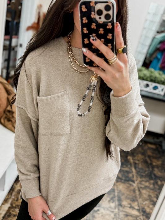 The Tangee Melange Sweater - Ash Mocha