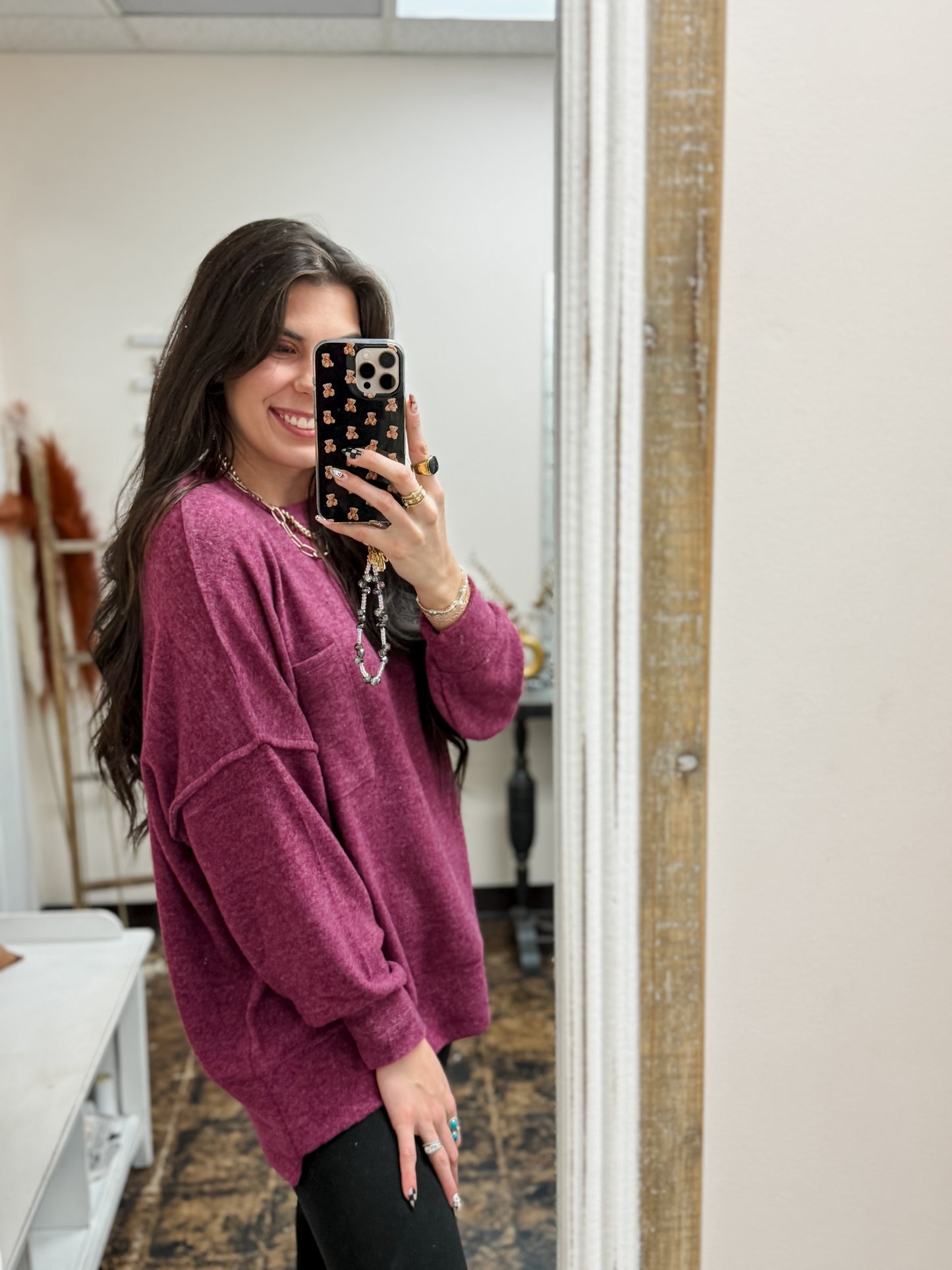 The Tangee Melange Sweater - Eggplant