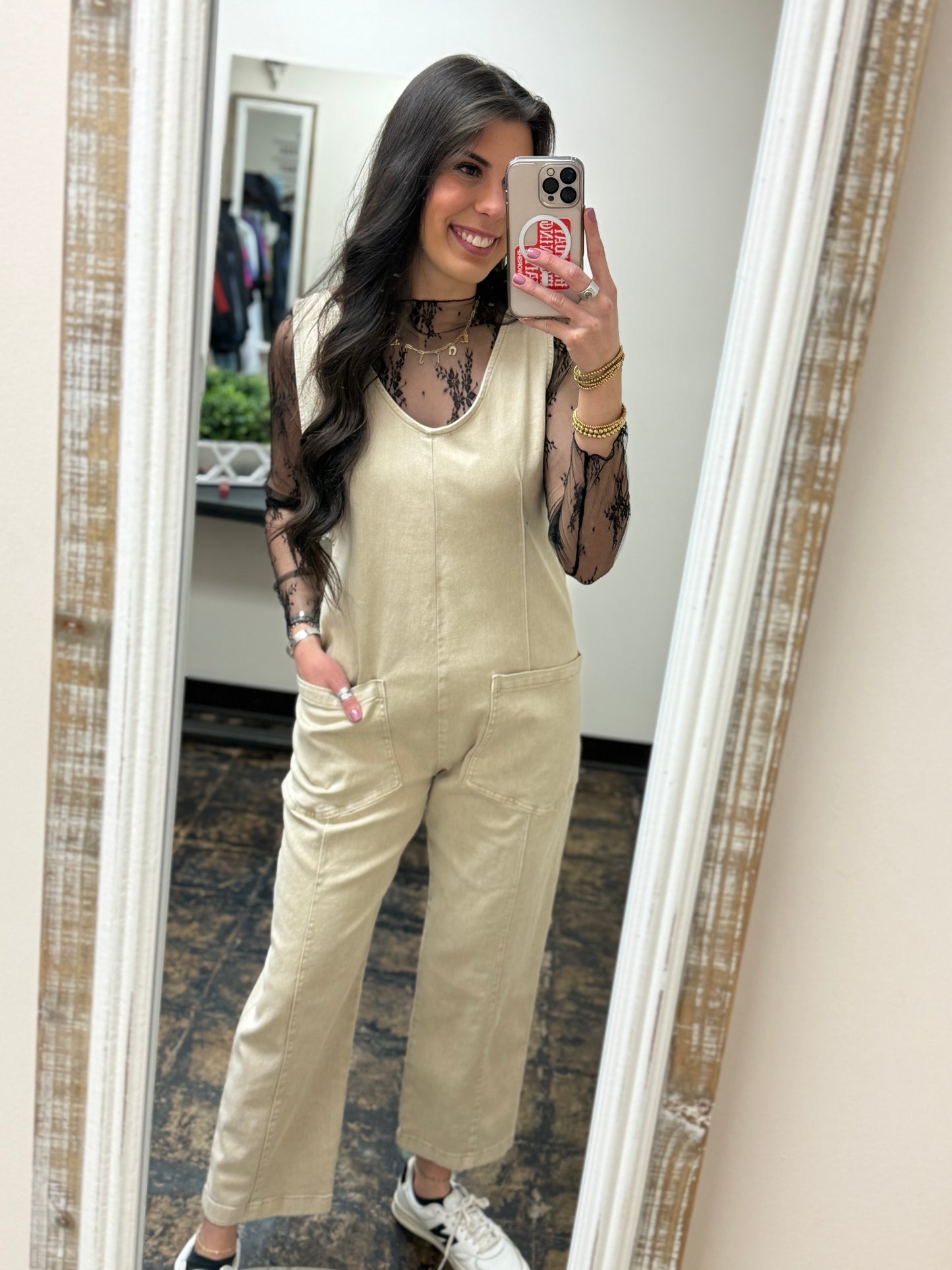 The Macklyn Jumpsuit - Sand Beige