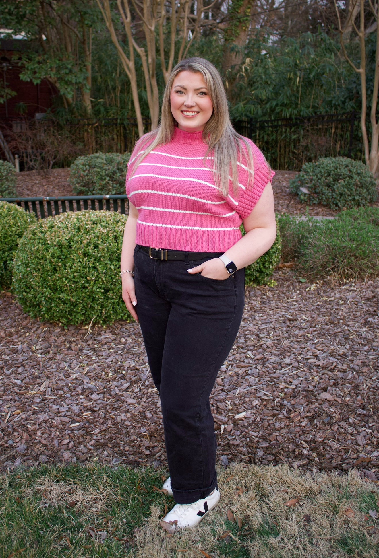 The Shelby Striped Sweater - Pink/Ivory