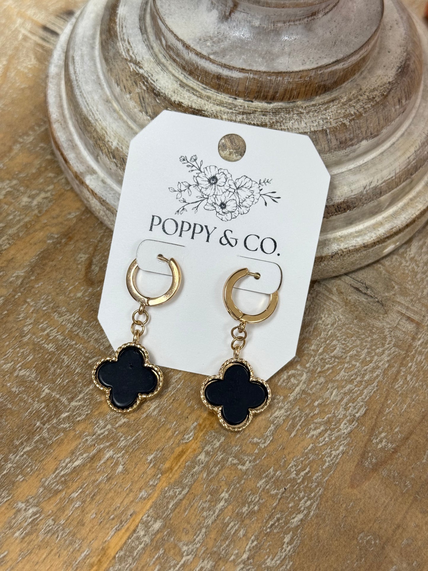 The Leena Earrings - Gold/Black