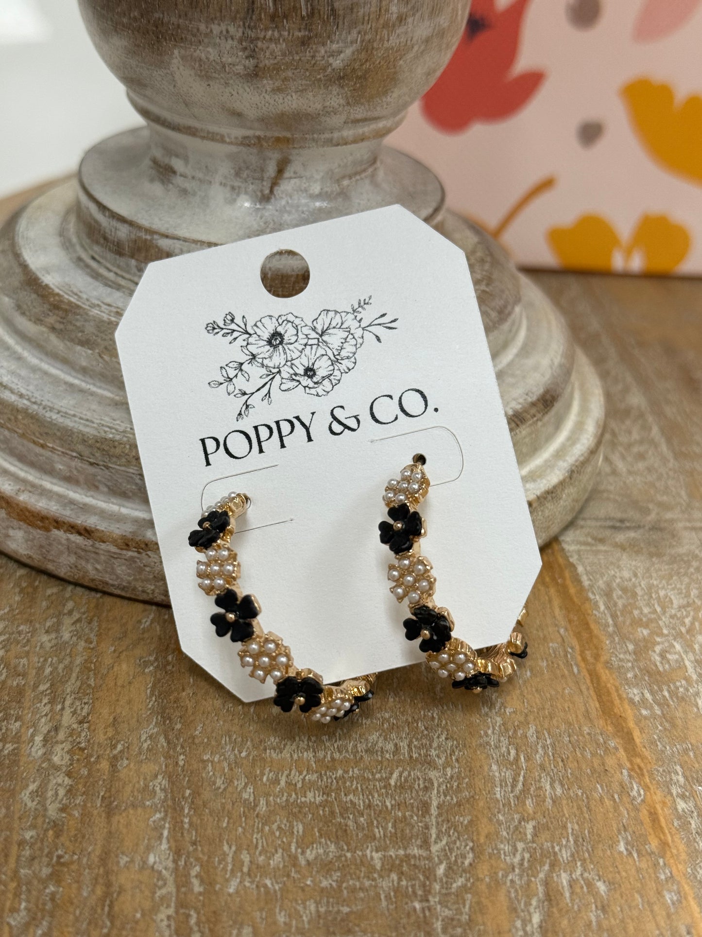 The Zinnia Earrings - Black