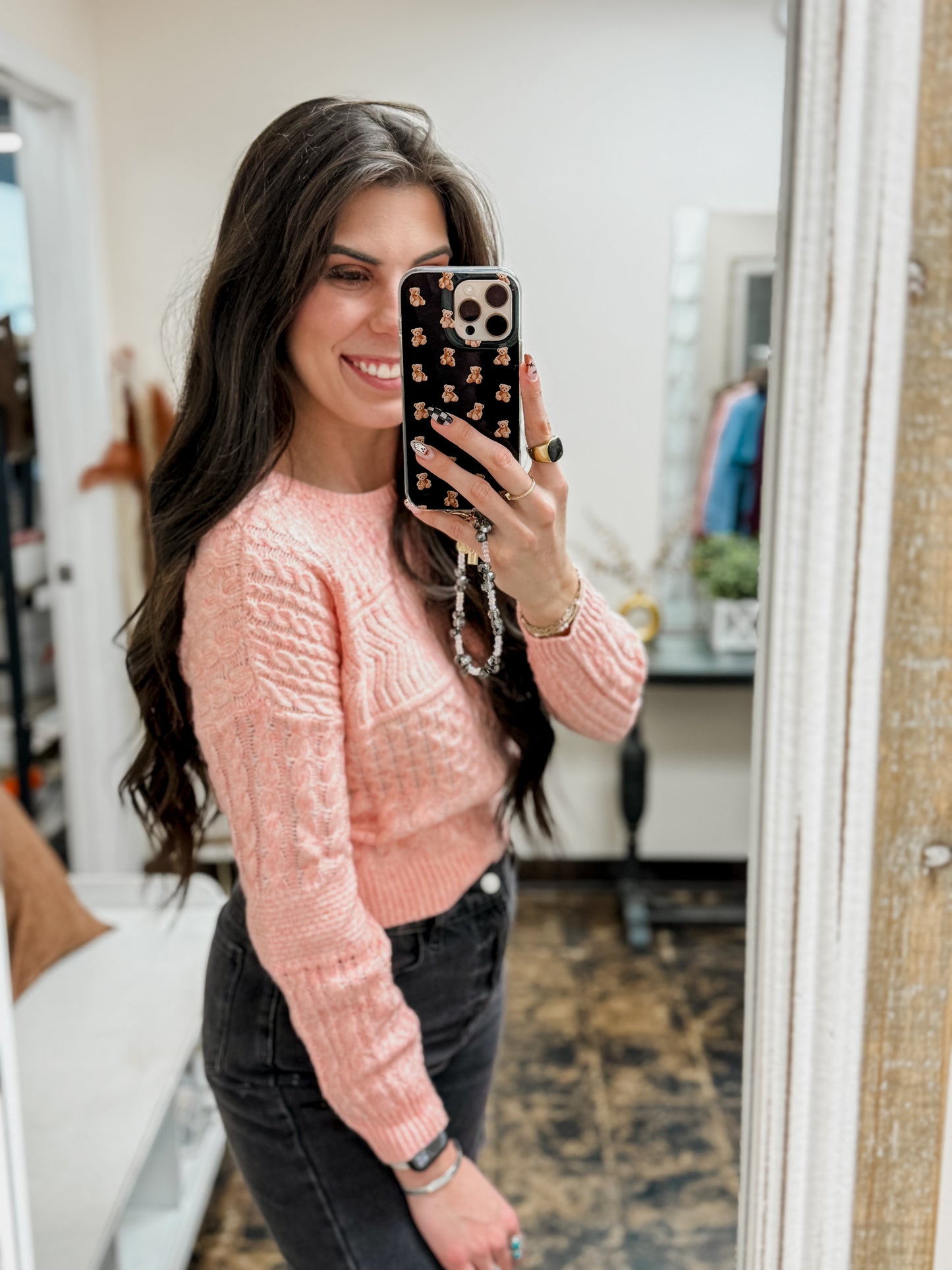 Simply Southern - Open Back Bow Sweater - Pink