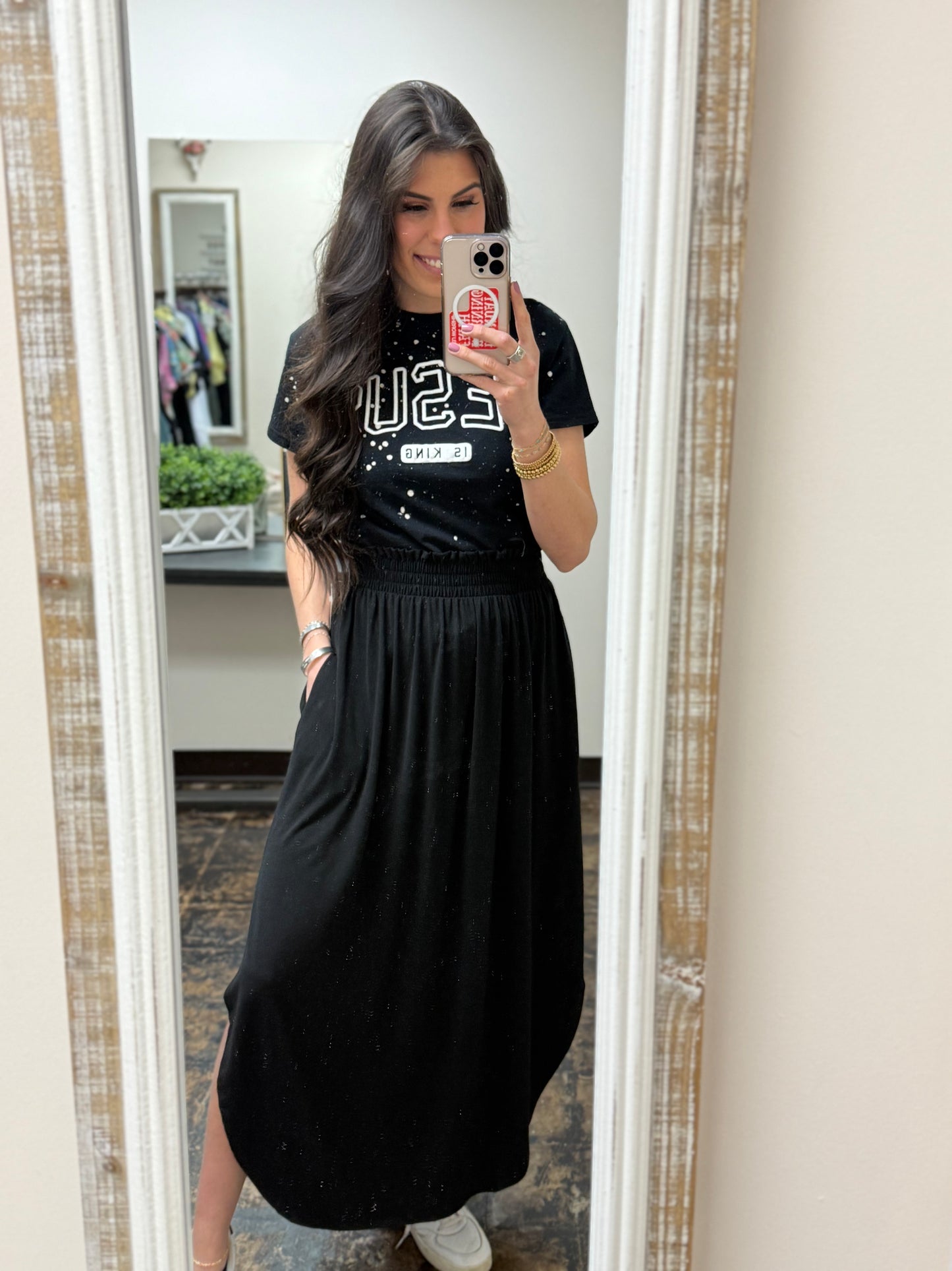 The Amara Maxi Skirt - Black - CURVY