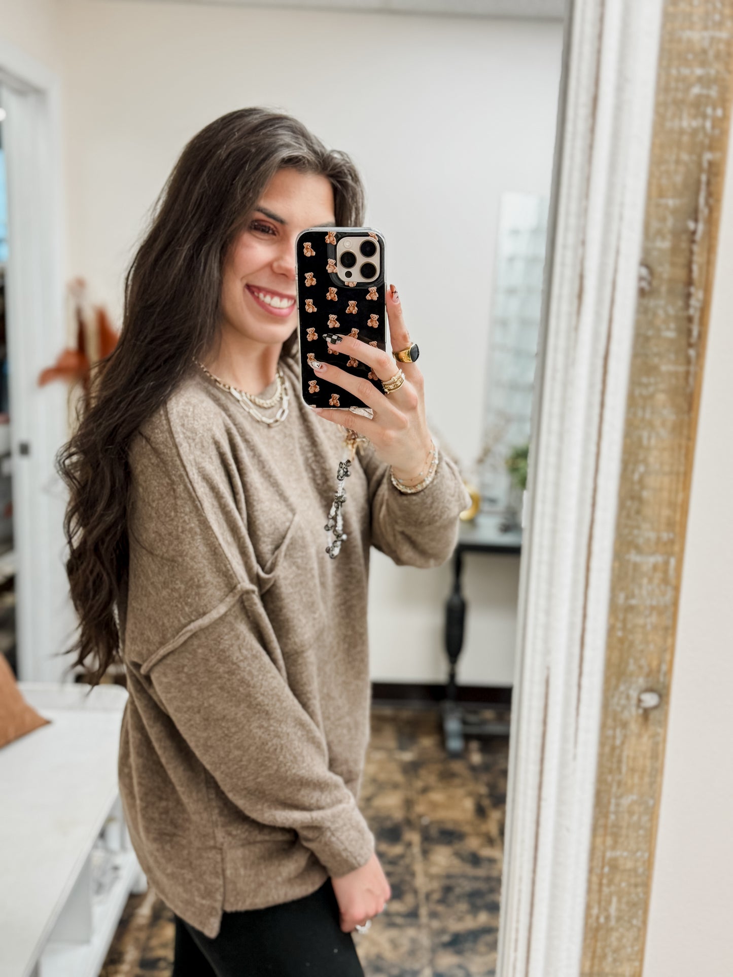 The Tangee Melange Sweater - Mocha