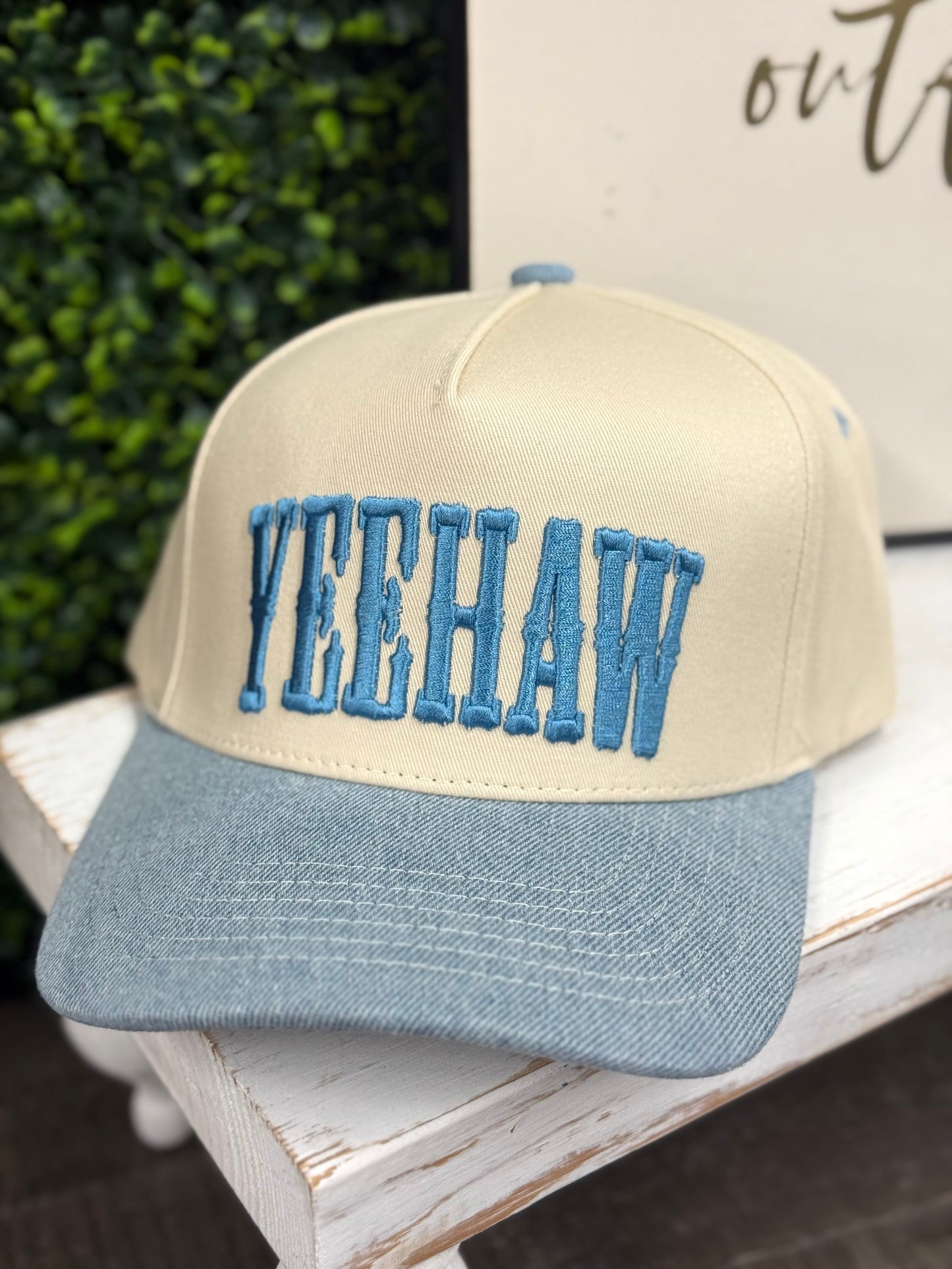 The Yeehaw Trucker Hat - Blue Jean