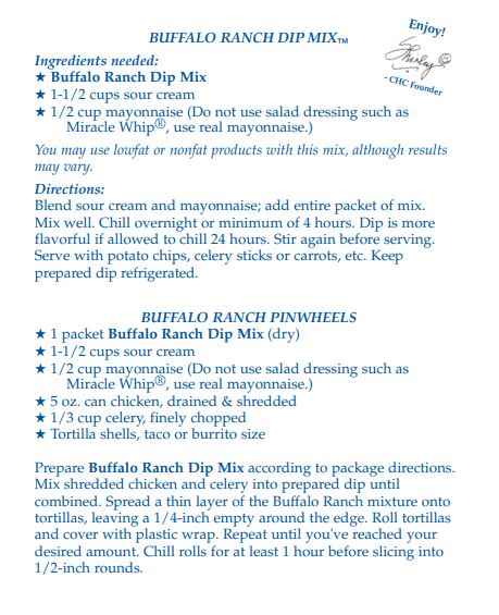 Country Home Creations - Buffalo Ranch Dip Mix
