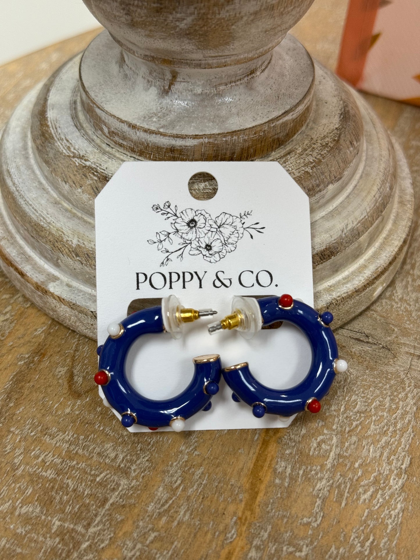 The Americana Small Hoops - Blue