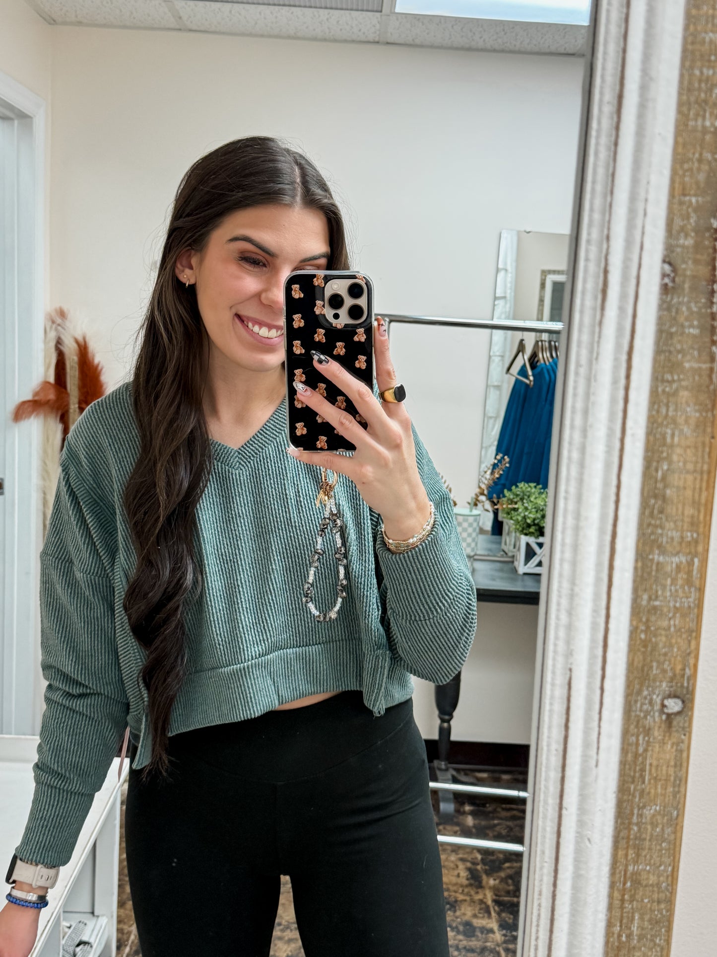 Simply Southern - Corded Knit Sweater - Jade