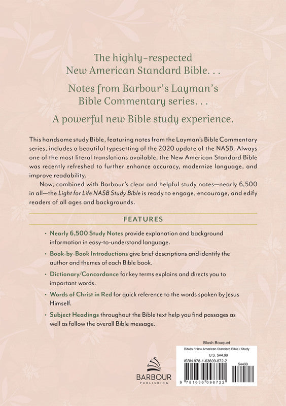 Light for Life NASB Study Bible : Blush Bouquet