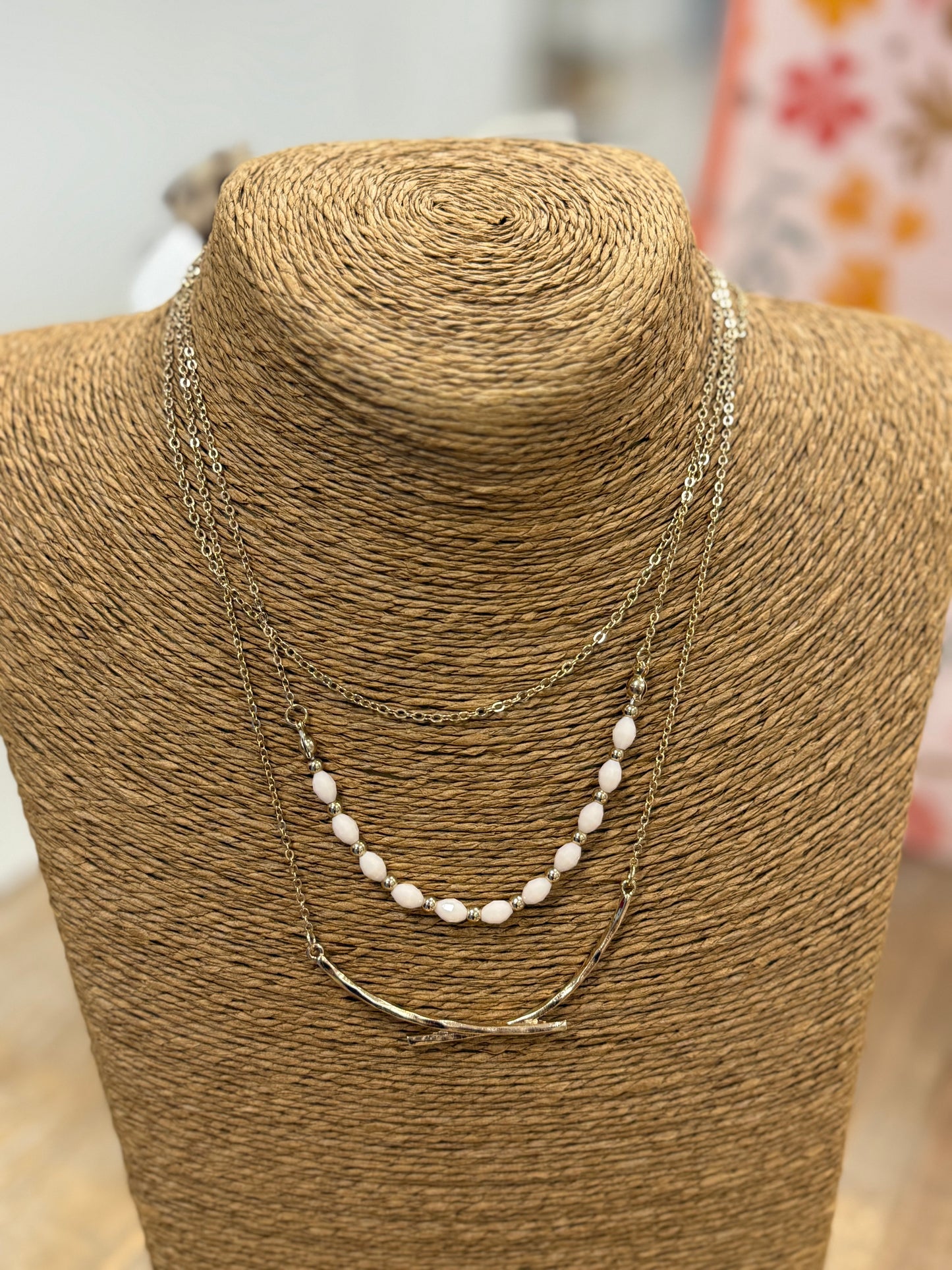 The Lynae Necklace - Gold/Nude