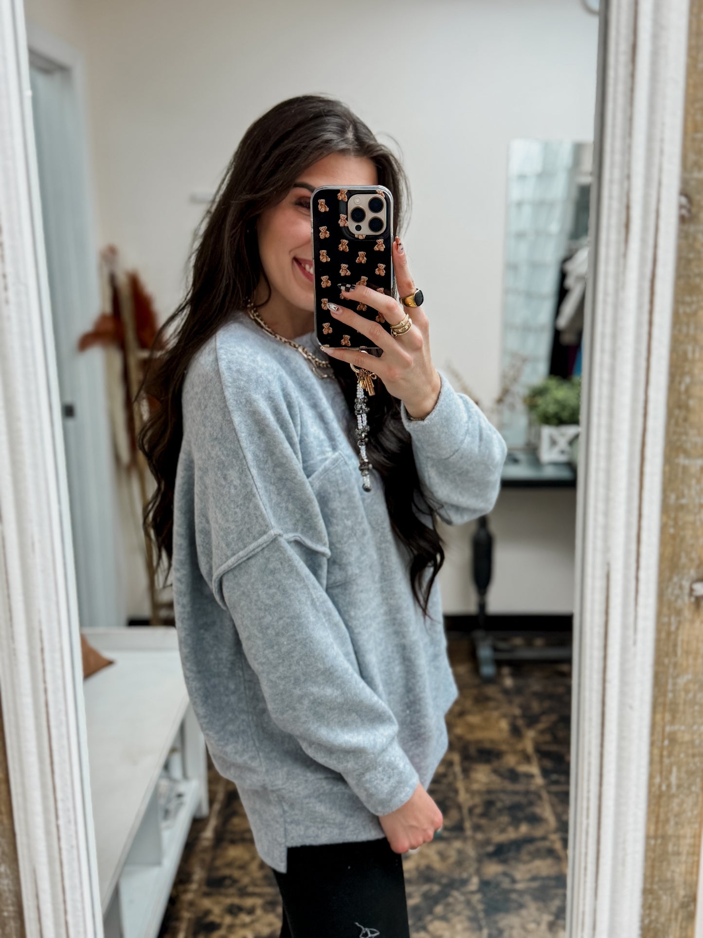 The Tangee Melange Sweater - Heather Grey