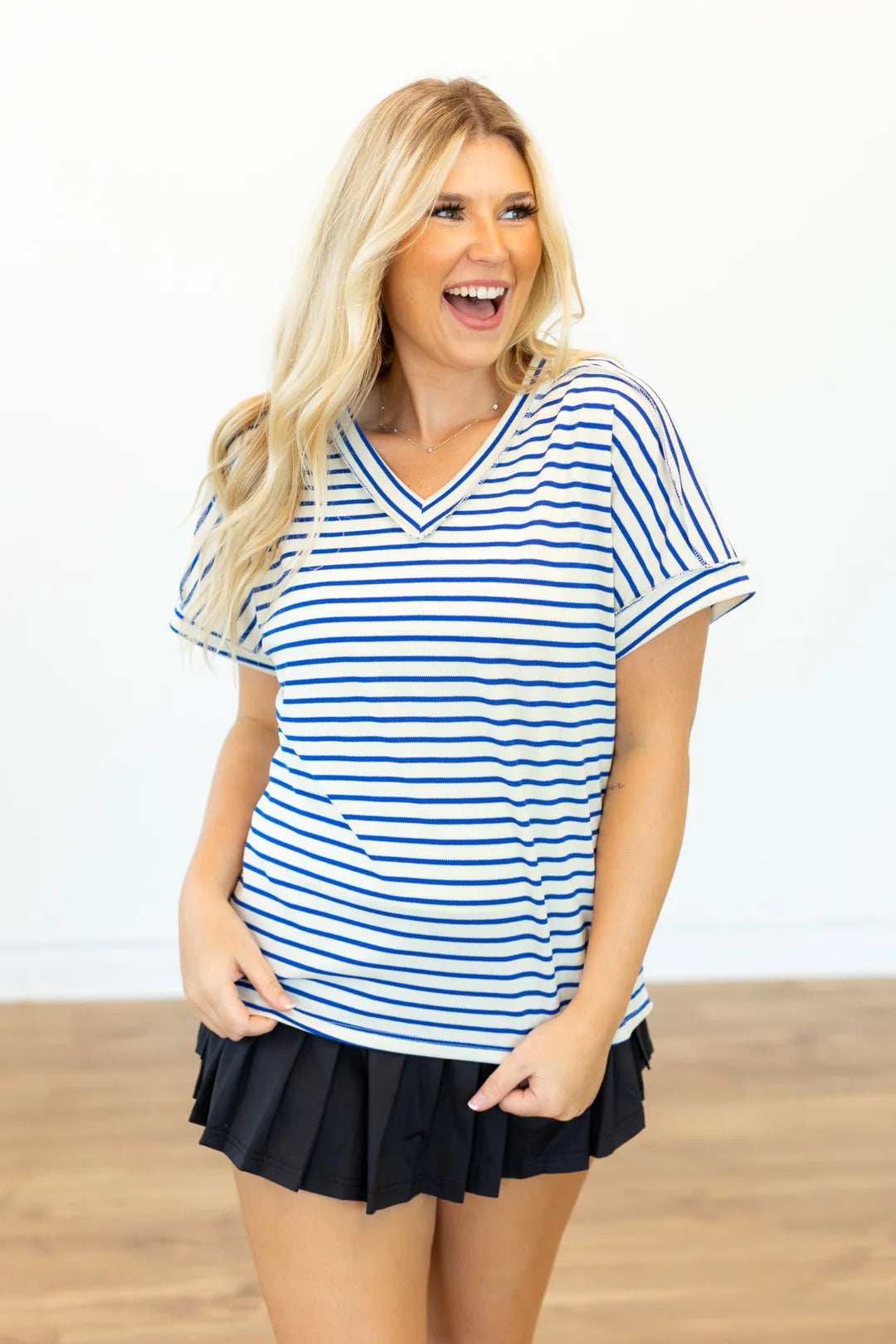 The Lucy Striped Top - Blue