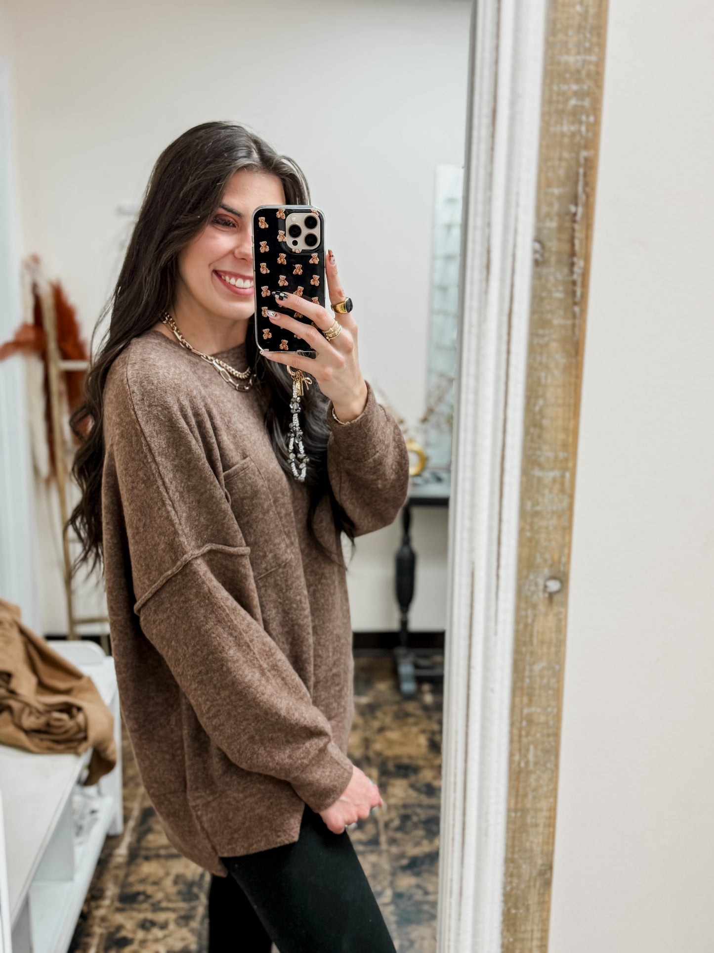 The Tangee Melange Sweater - Brown