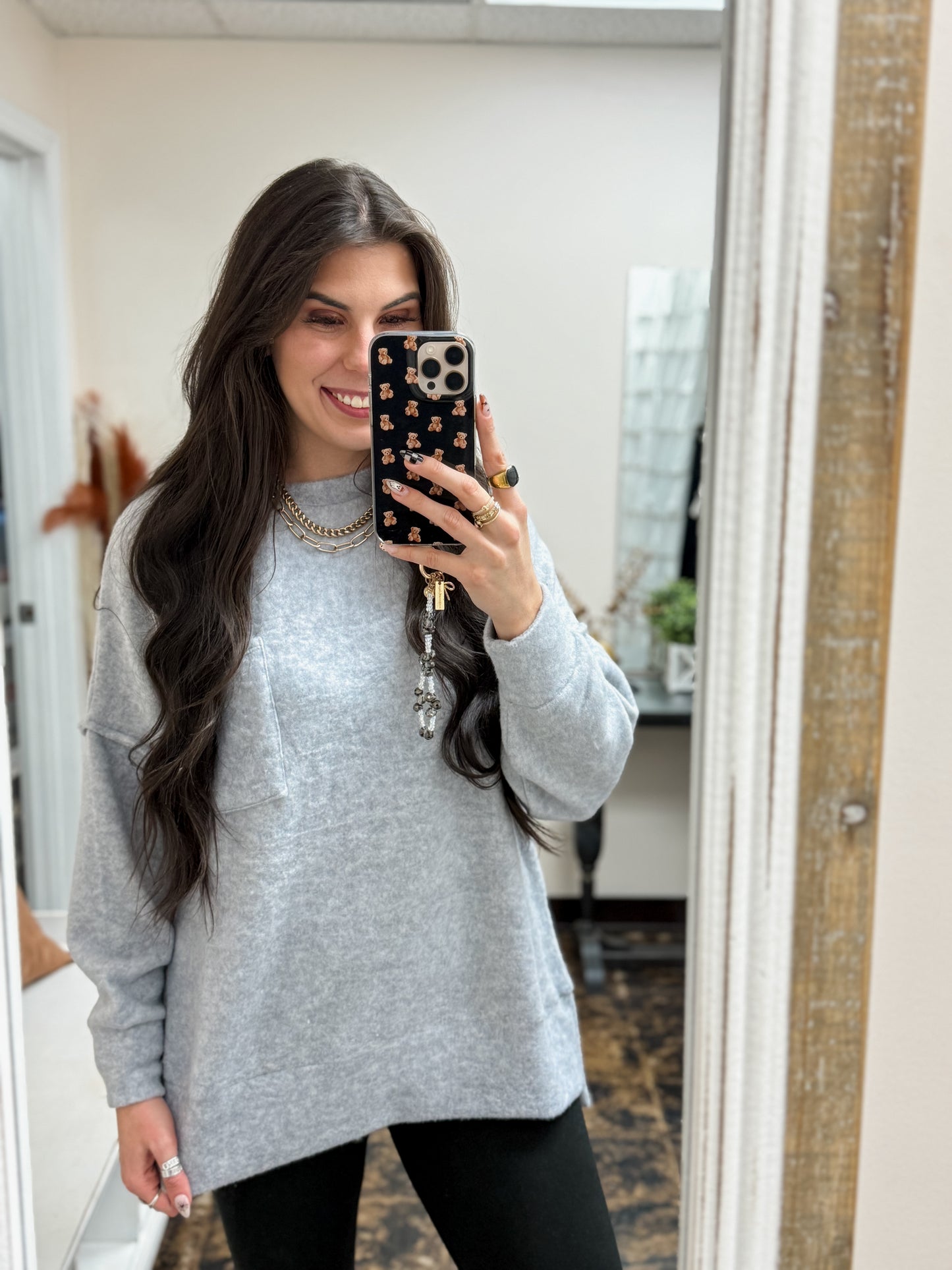 The Tangee Melange Sweater - Heather Grey