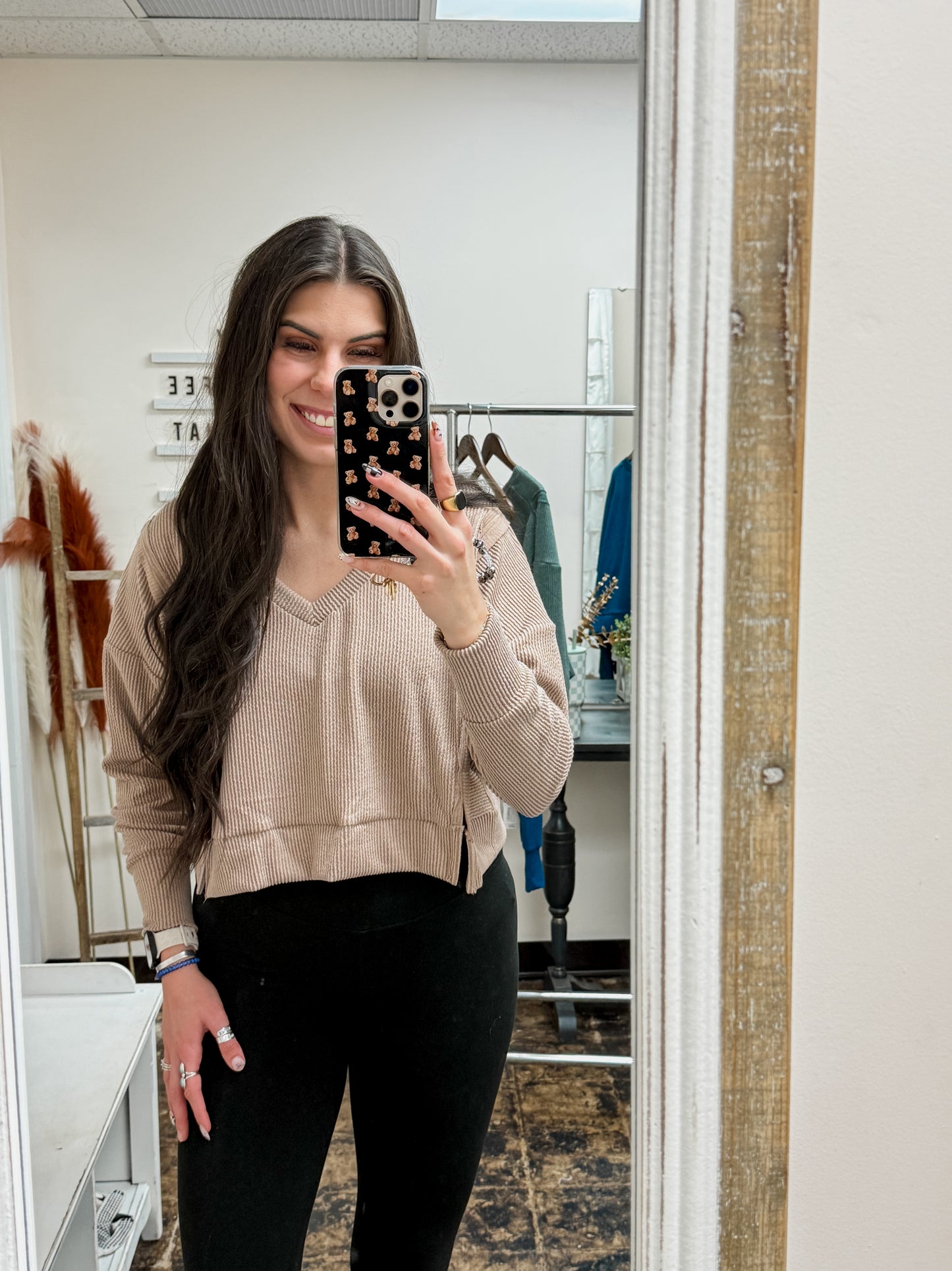Simply Southern - Corded Knit Sweater - Umber