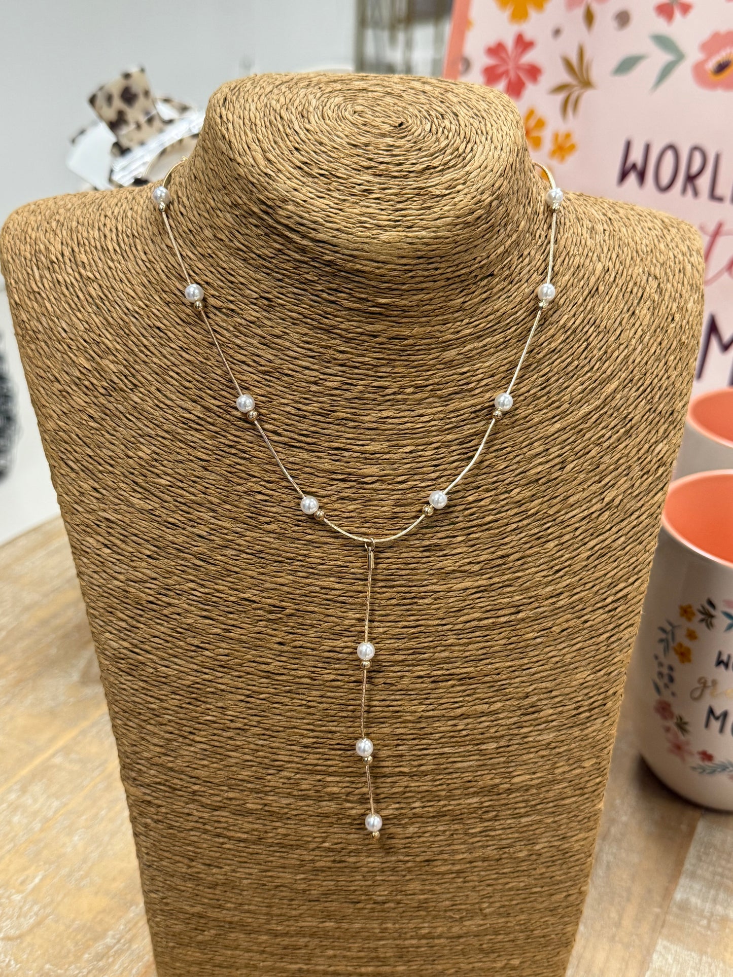 The Calah Necklace - Gold/Pearl