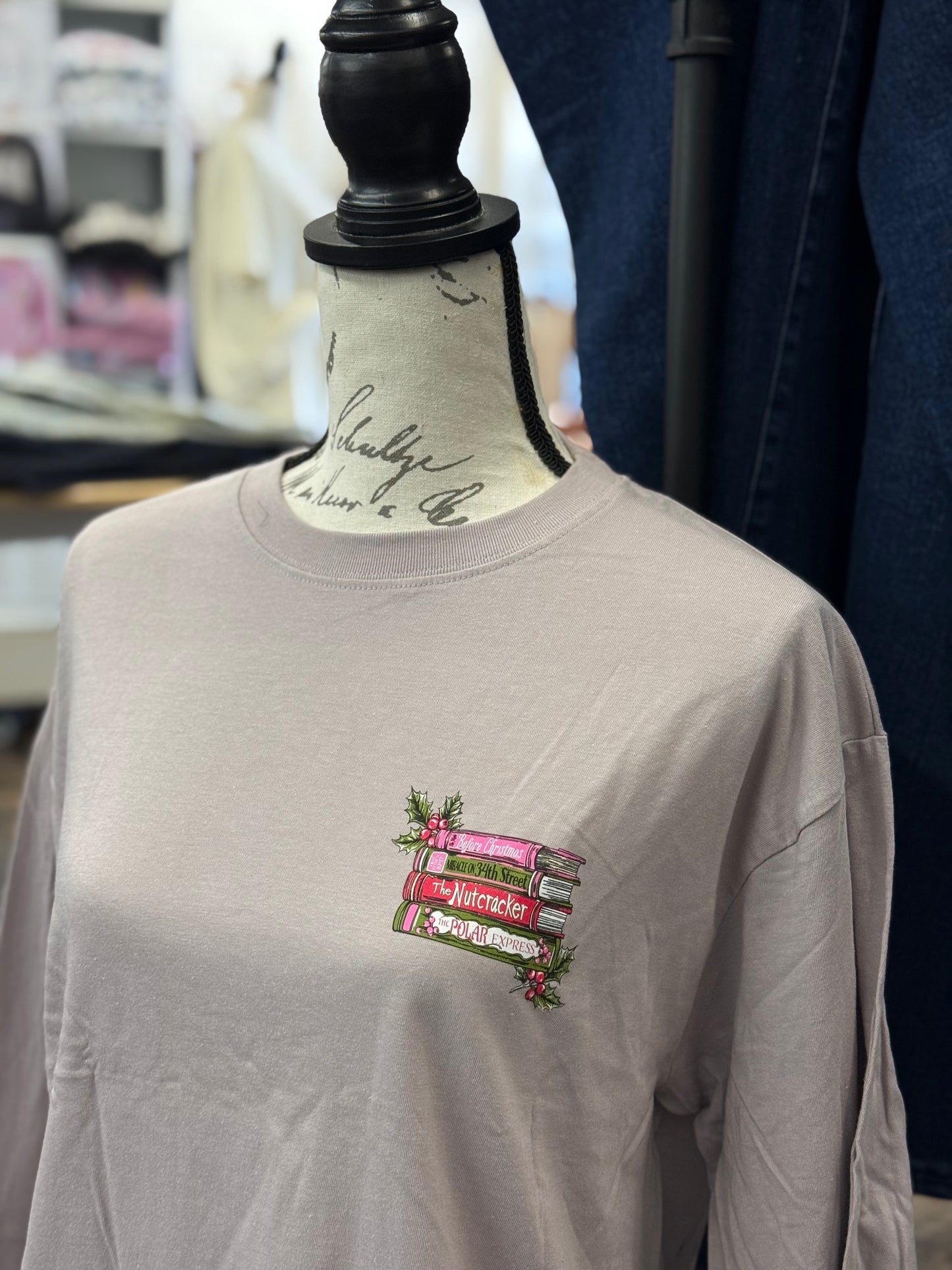 Simply Southern - One More Chapter Christmas Books Long Sleeve Tee - 2025