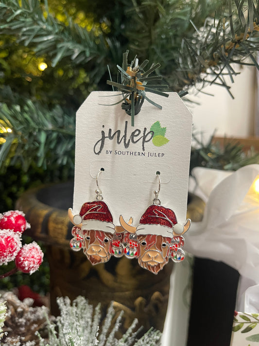 The Holiday Highland Cow Earrings