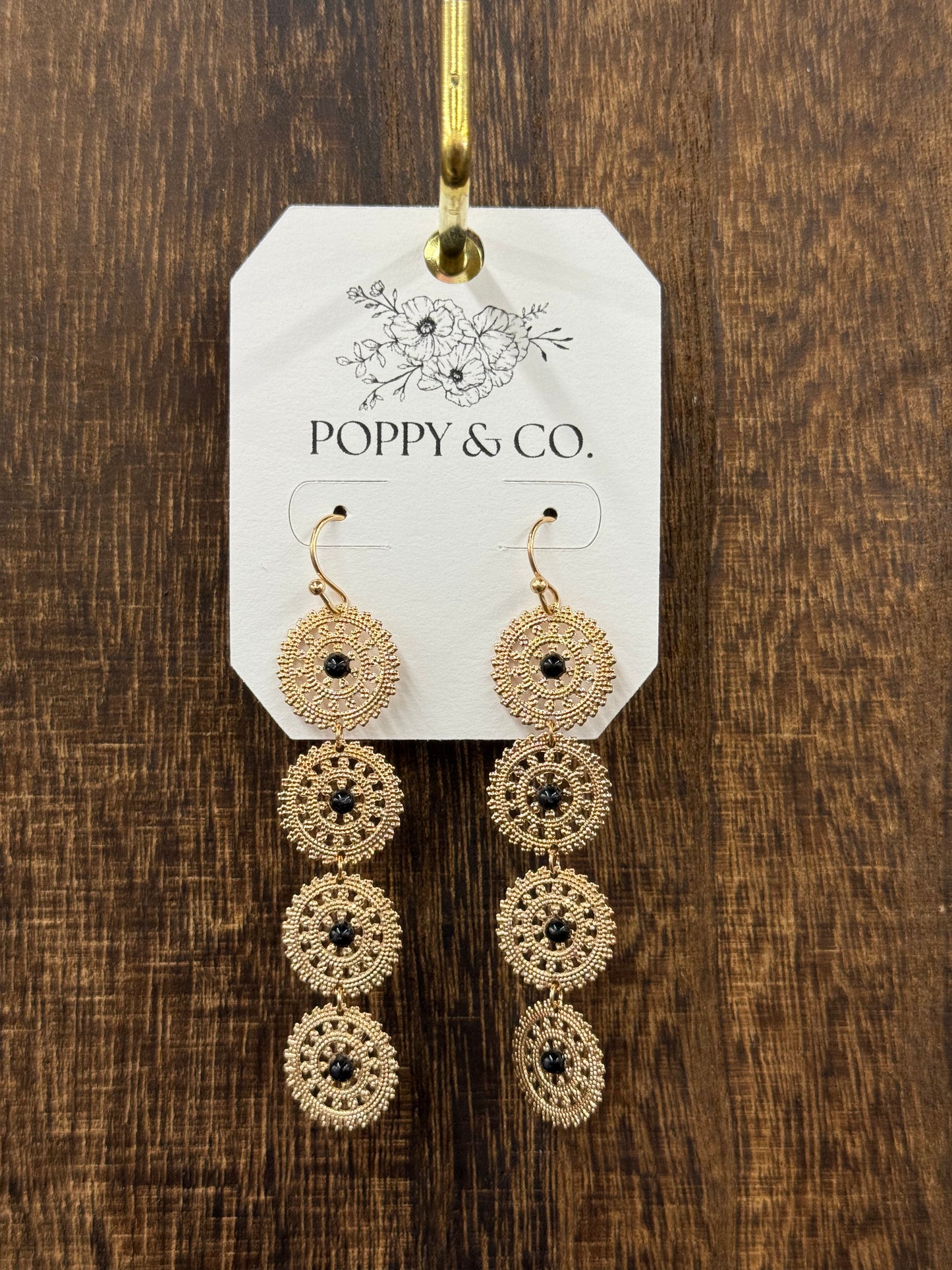 The Terah Earrings - Black/Gold