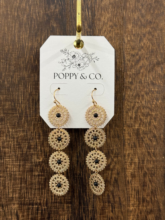 The Terah Earrings - Black/Gold