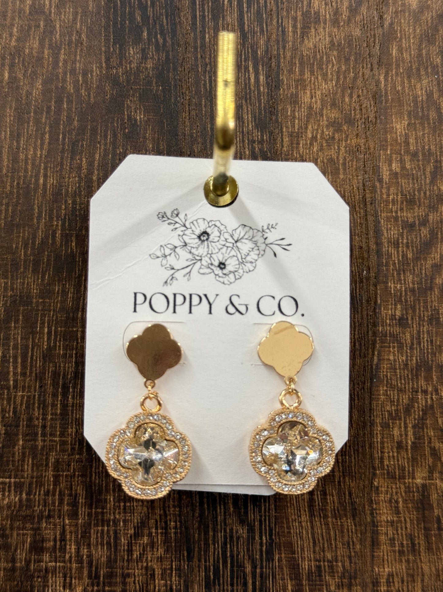 The Nina Earrings - Crystal/Gold