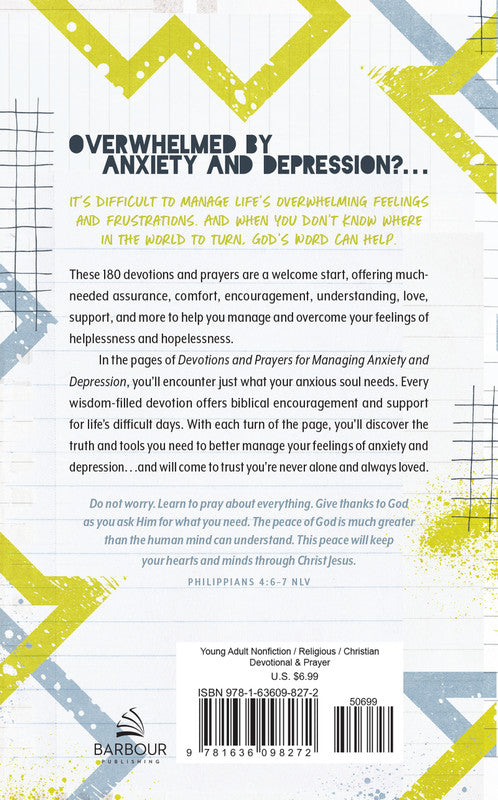 Devotions and Prayers for Managing Anxiety and Depression : For Teen Boys