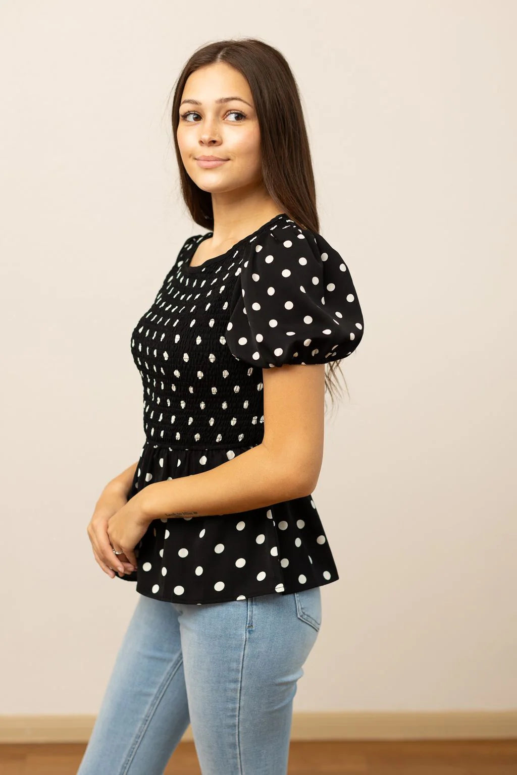 FINAL SALE - The Ayden Polka Dot Blouse