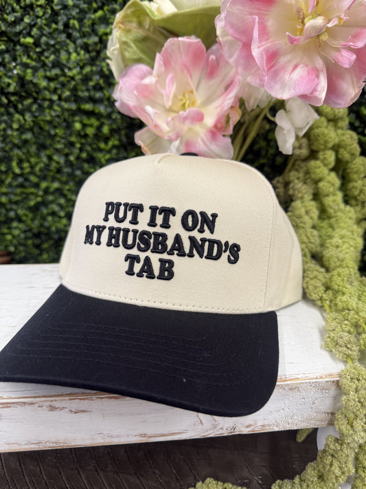 The Put It On My Husband's Tab Hat - Black