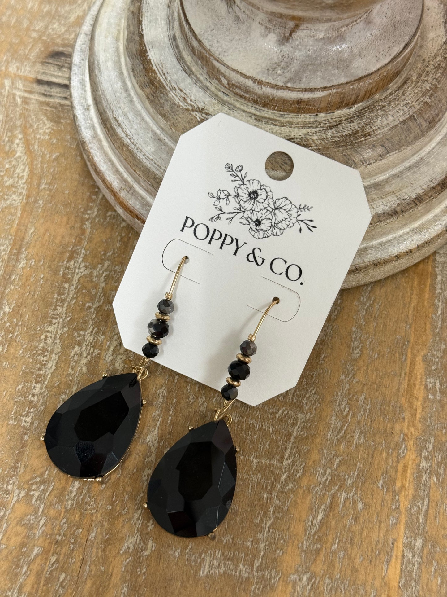 The Cecily Earrings - Black/Gold