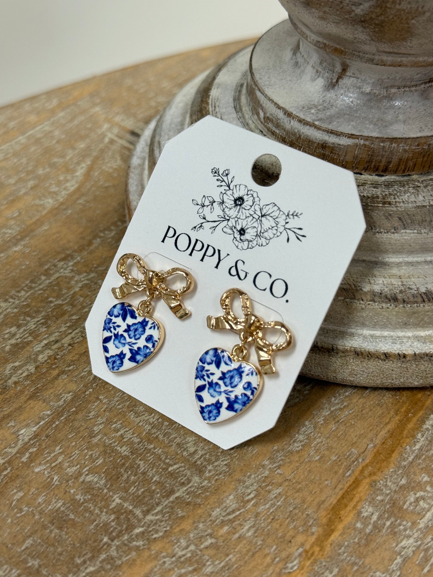 The Abbigale Earrings - Blue Floral