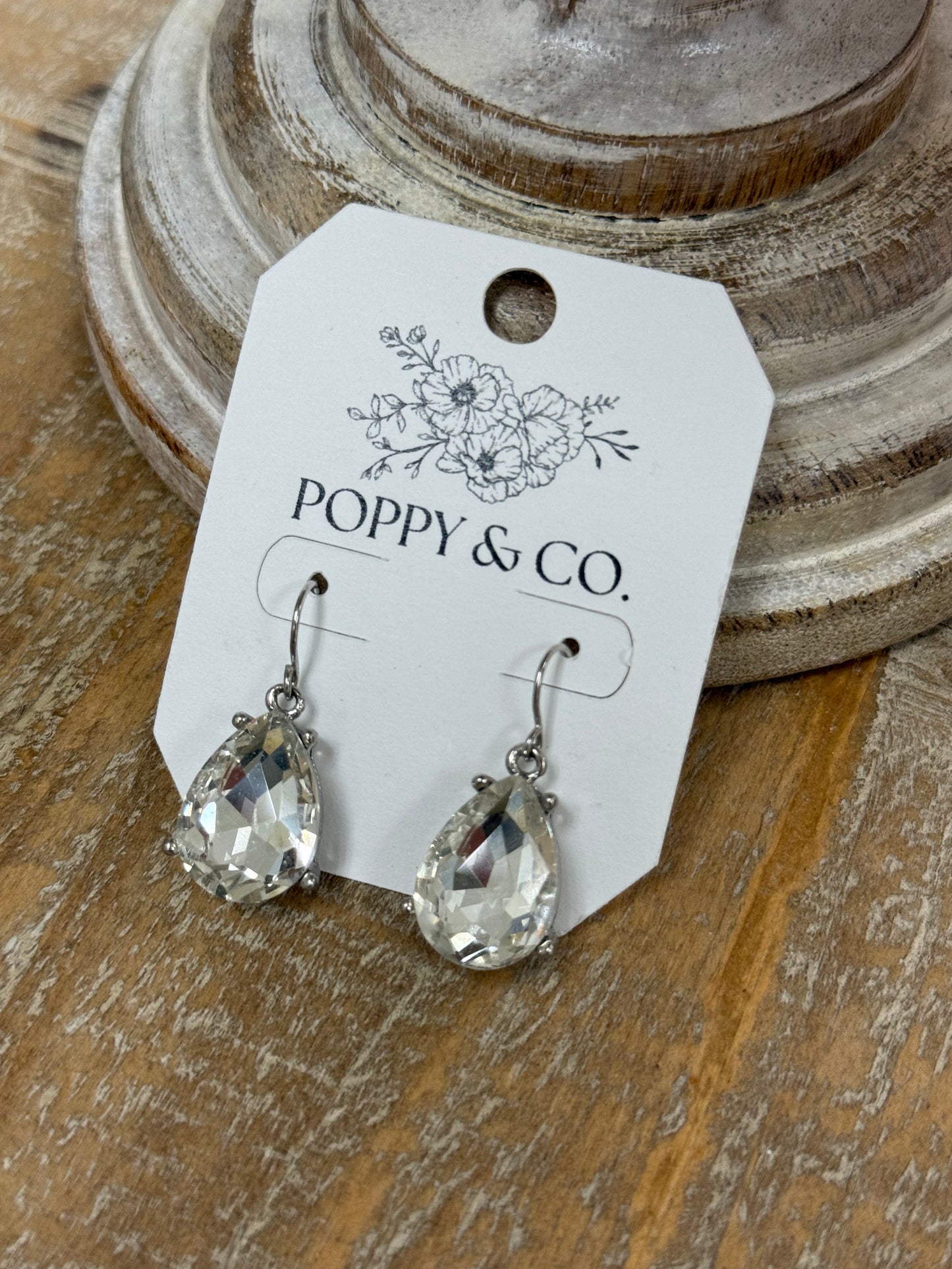 The Saige Earrings - Silver/Crystal