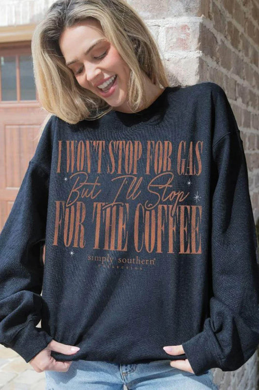 FINAL SALE - Simply Southern - I'll Stop For Coffee Crewneck