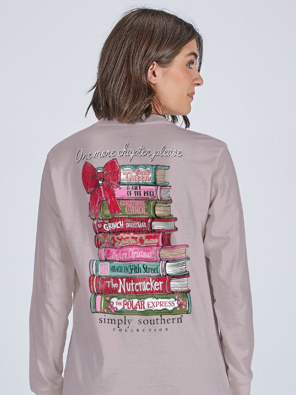 Simply Southern - One More Chapter Christmas Books Long Sleeve Tee - 2025