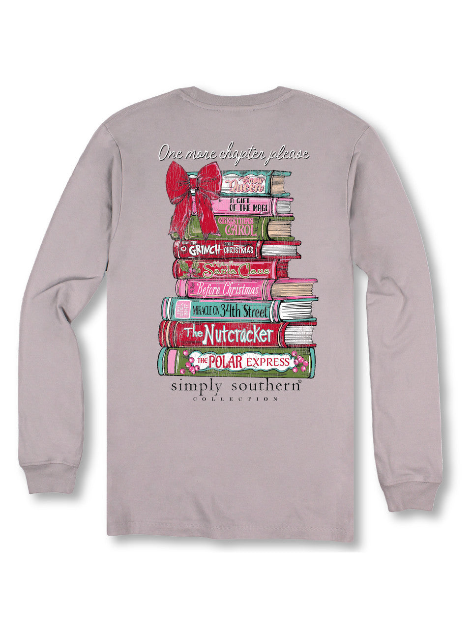 Simply Southern - One More Chapter Christmas Books Long Sleeve Tee - 2025