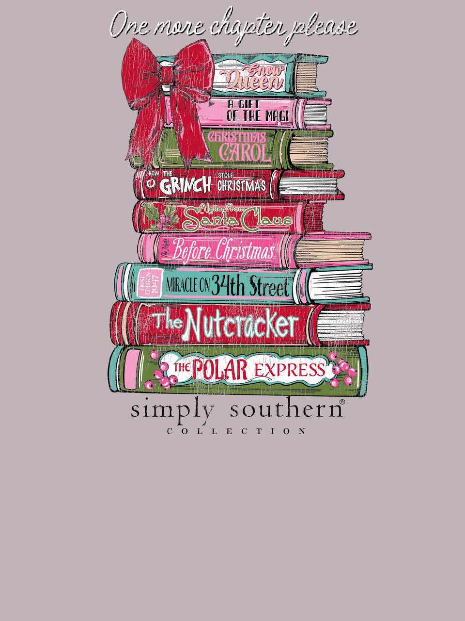 Simply Southern - One More Chapter Christmas Books Long Sleeve Tee - 2025