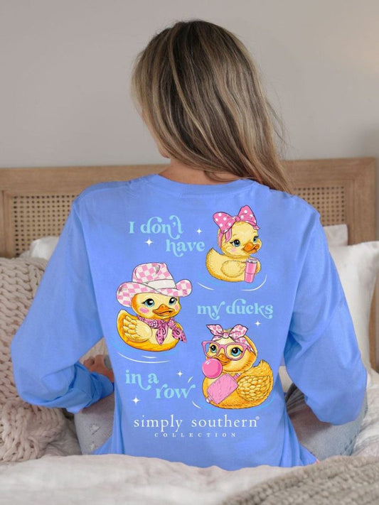 FINAL SALE - Simply Southern - I Don't Have My Ducks In a Row Long Sleeve Tee - 2024