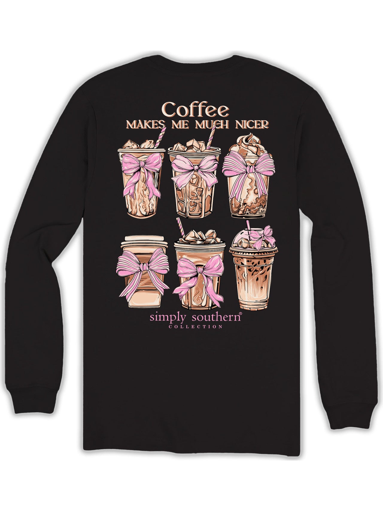 Simply Southern - Coffee Makes Me Nicer Long Sleeve Tee - 2025
