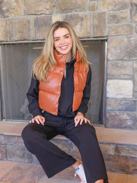 FINAL SALE - Simply Southern - Leather Vest - Sepia