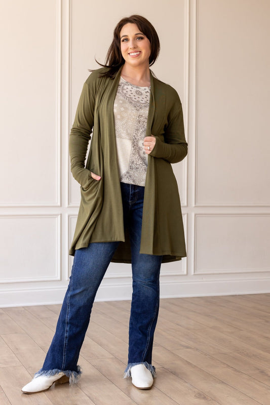 The Carma Cardigan - Olive