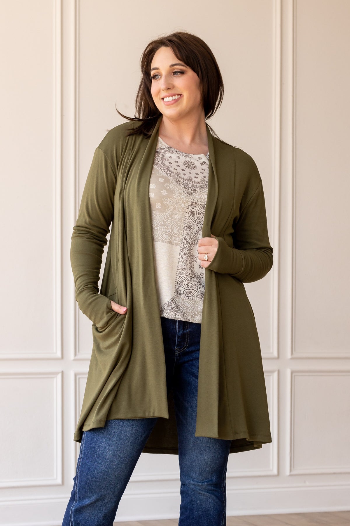 The Carma Cardigan - Olive