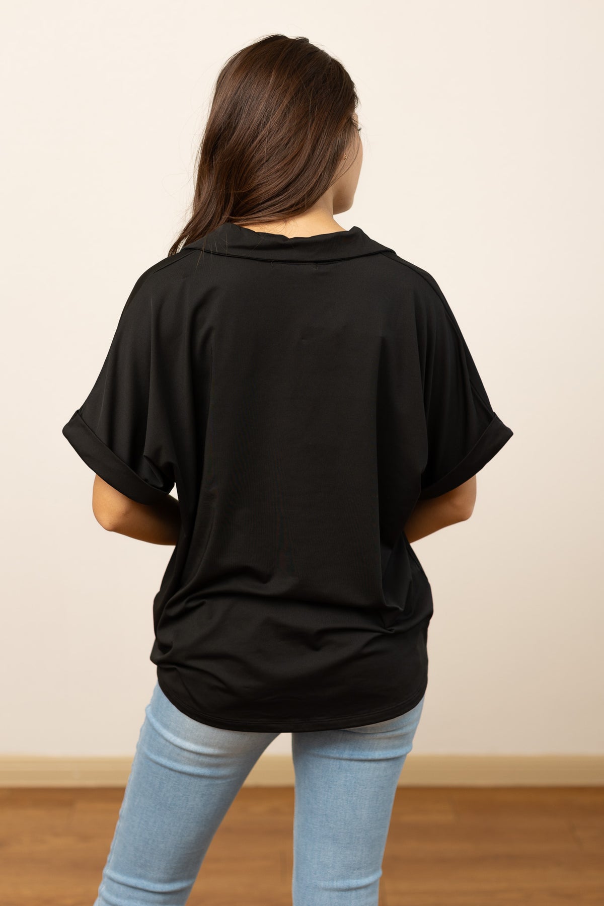 FINAL SALE - The Cara Collared Top - Black