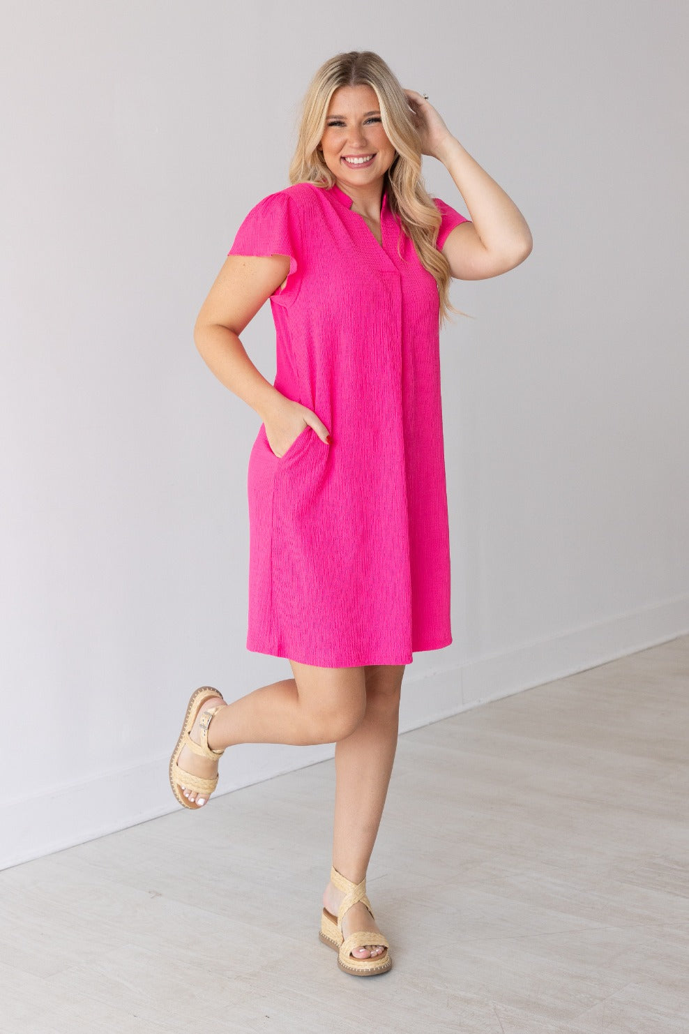 FINAL SALE - The Nicole Dress - Hot Pink