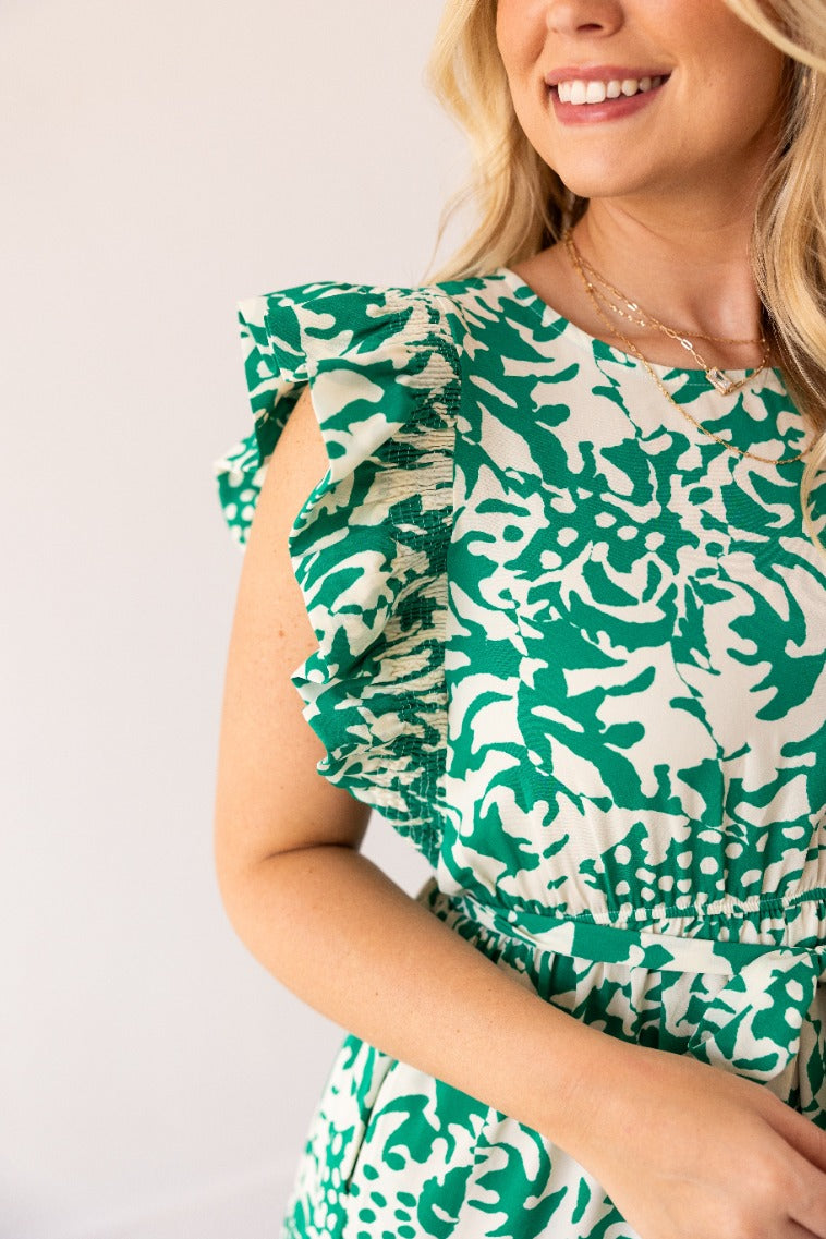 FINAL SALE - The Kinley Dress - Green - *missing button*
