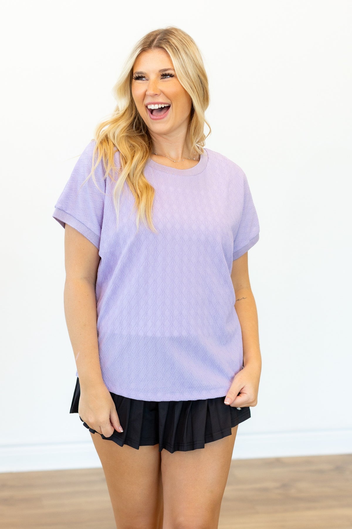 FINAL SALE - The Oliviah Textured Top - Lavender