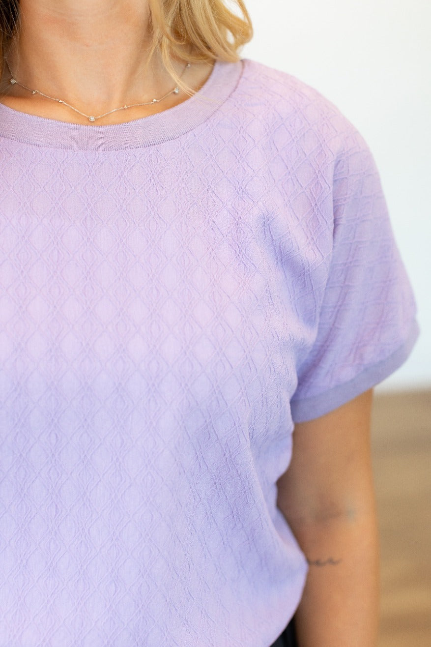 FINAL SALE - The Oliviah Textured Top - Lavender